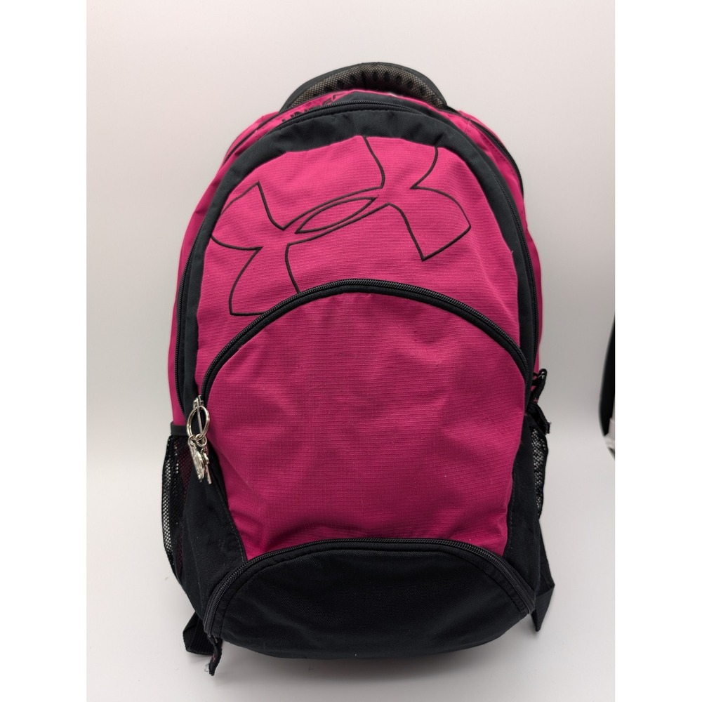 Under Armour Backpack Pink Black School Sports Gym Bag with Mesh Pockets